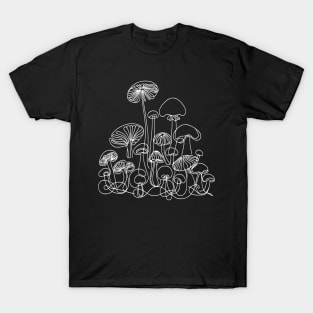 Mushroom Line Drawing T-Shirt